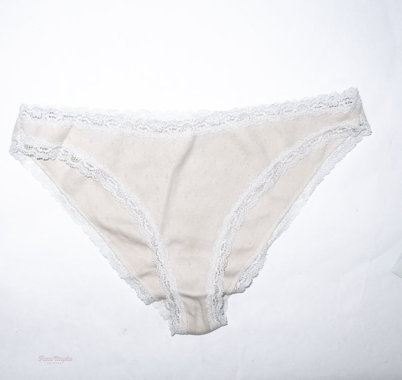 Queenie Sateen Cream & Lace Panties - FANS UTOPIA