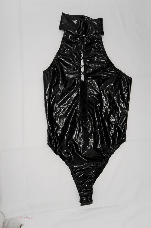 Brianna Dymond Black Pleather Bodysuit