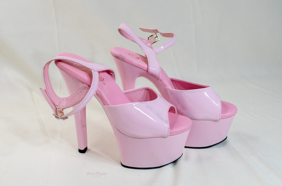 Emma Hix Pink Stripper Heels
