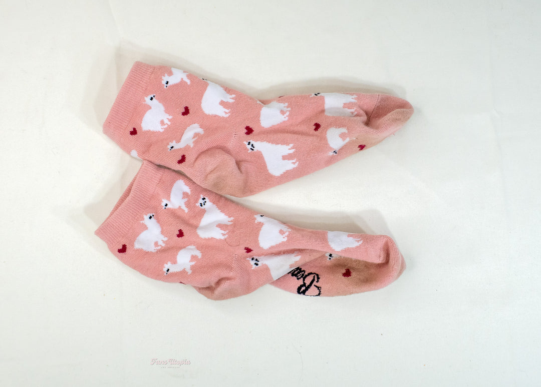 Emma Hix Pink Llama Ankle Socks