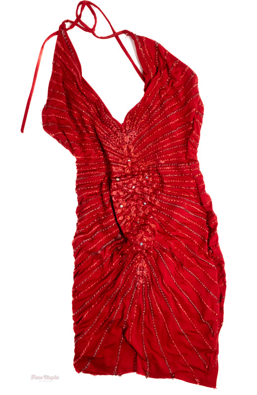 Christiana Cinn Red Sequence Dress - FANS UTOPIA