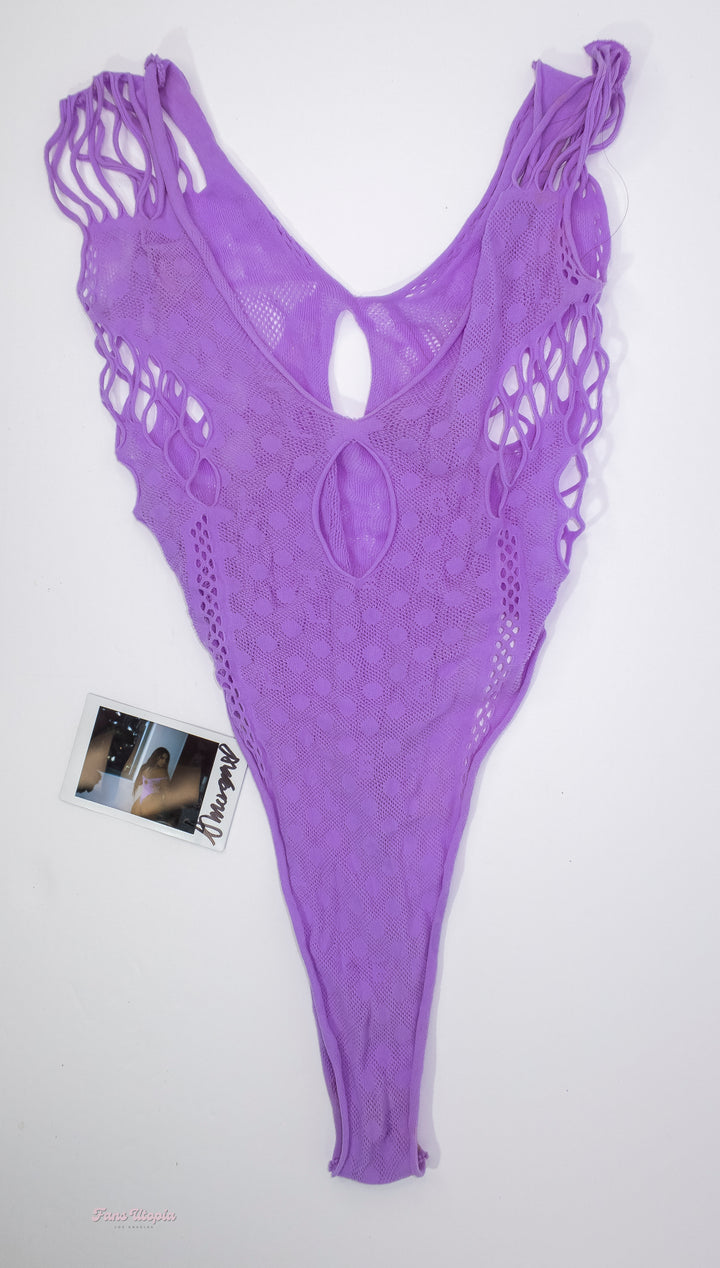 Alexas Morgan Purple Fishnet Bodysuit