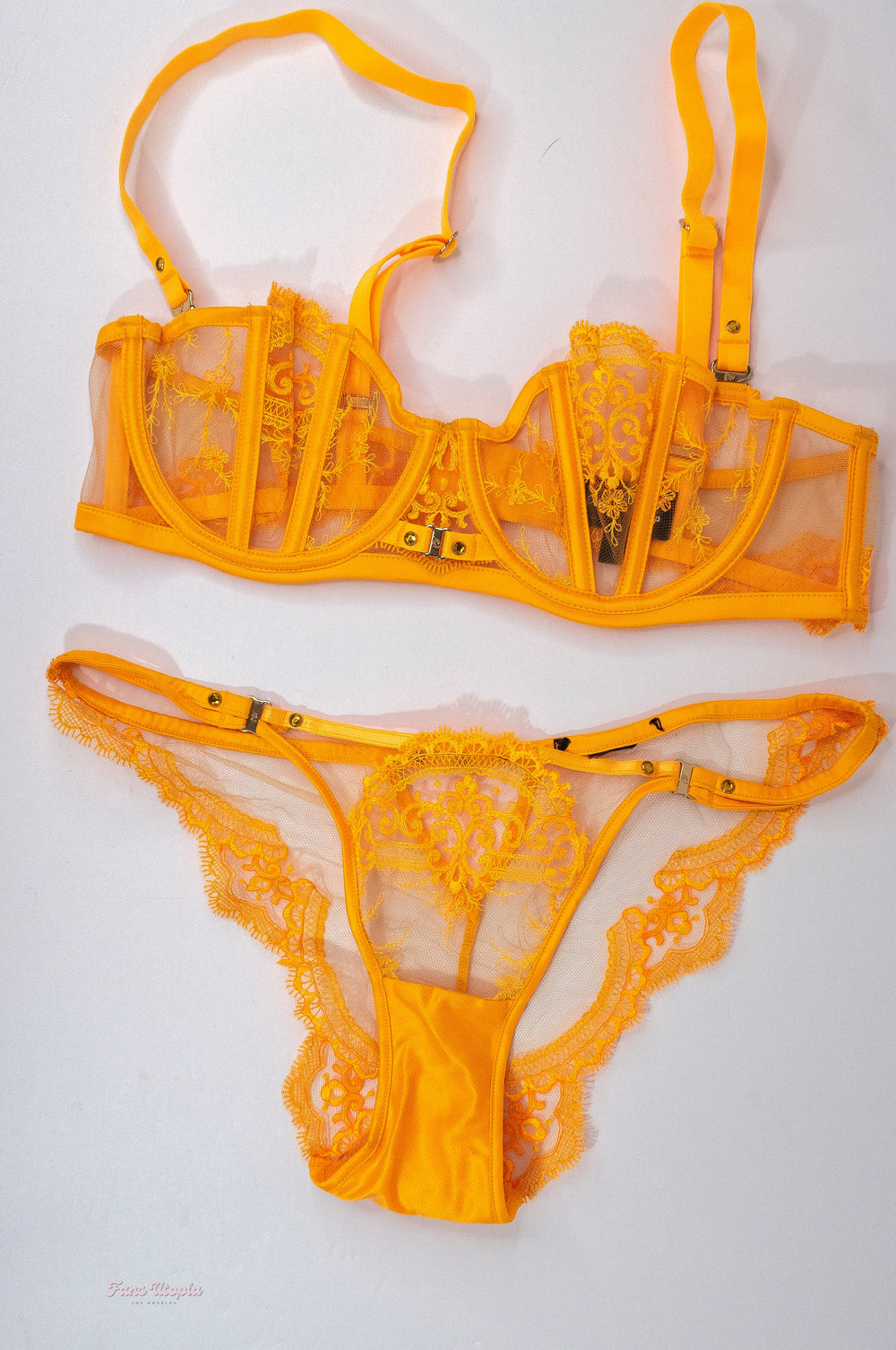 Melissa Stratton HB Neon Orange Bra & Panties Set - FANS UTOPIA
