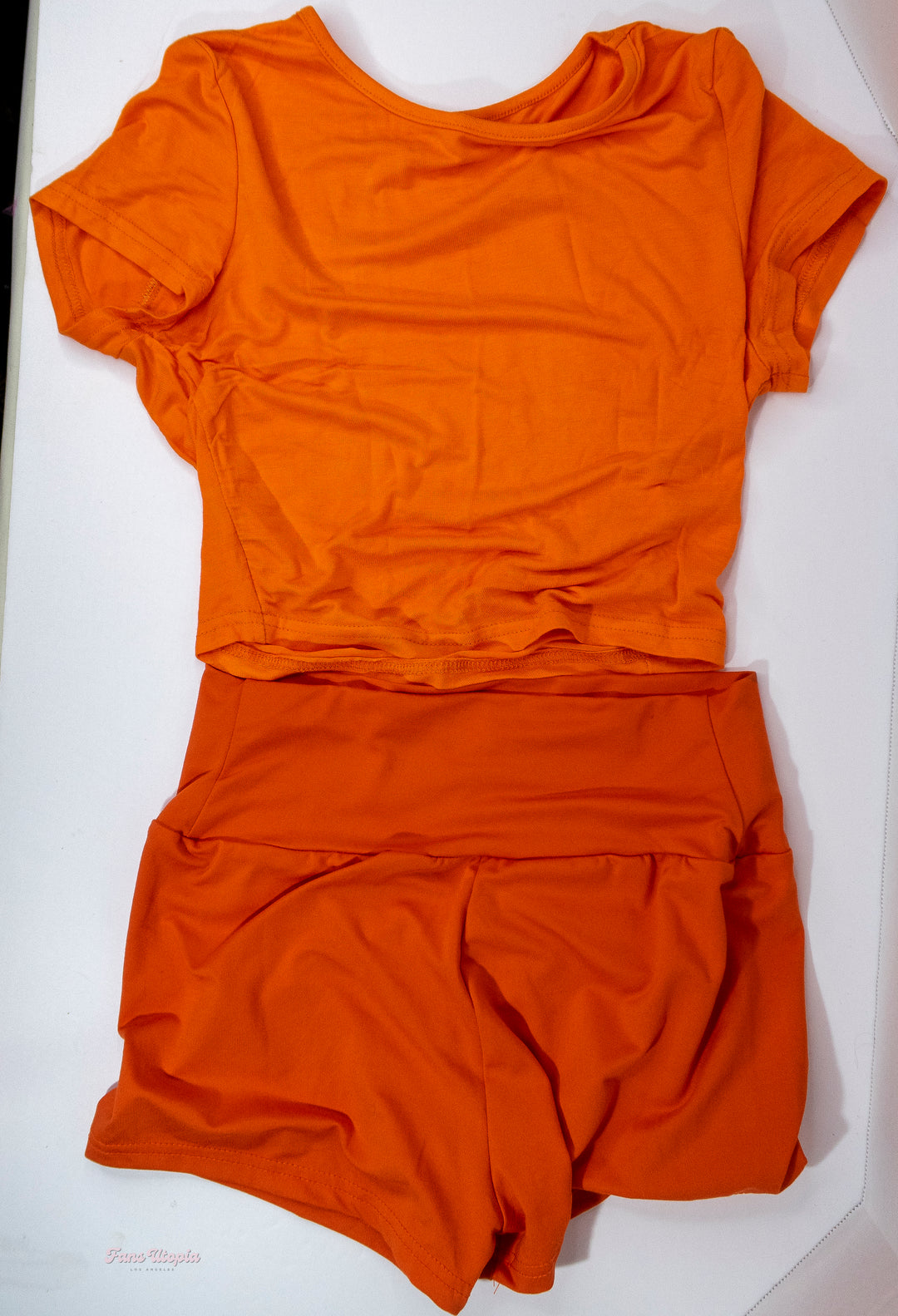 Melissa Stratton Orange Shirt & Shorts Set