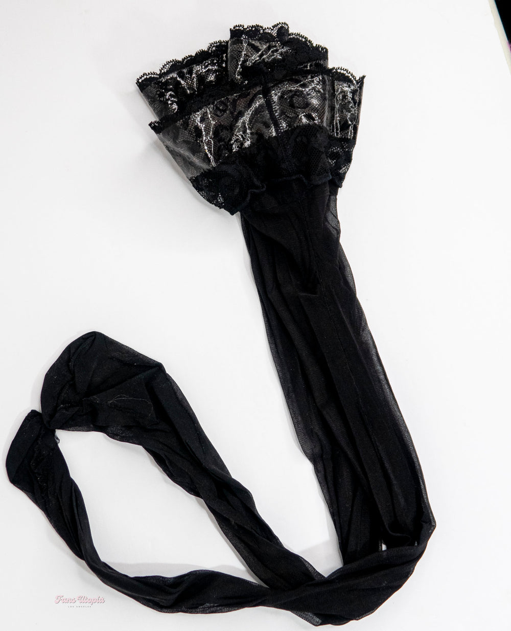 Melissa Stratton HB Black Lace Thigh High Stockings - FANS UTOPIA