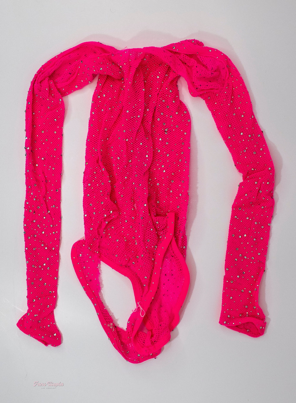 Katie Kush Hot Pink Ripped Fishnet Bodysuit - FANS UTOPIA