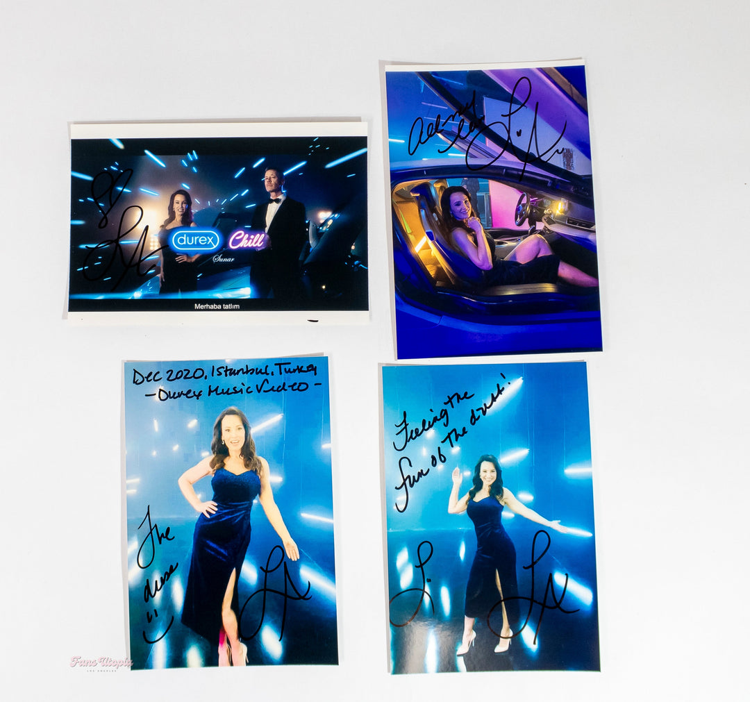 Lisa Ann Blue Dress + 4 personalized autographed photos