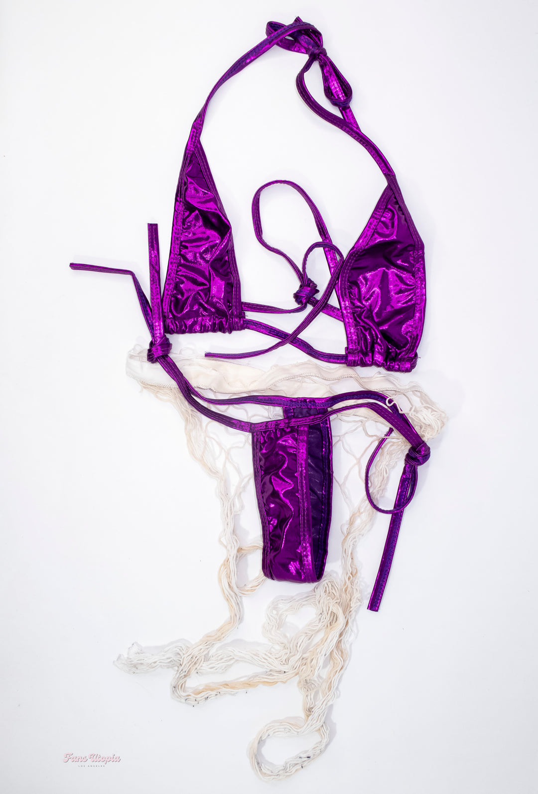 Payton Preslee Metallic Purple Bikini + Fishnets