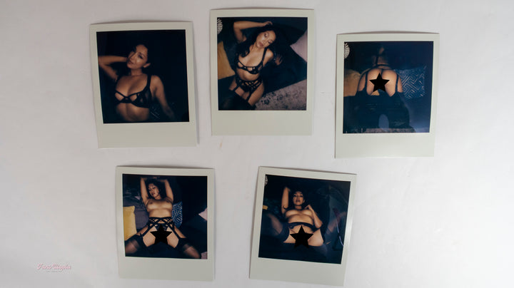 Vicki Chase Bondage Black Complete Lingerie Set + 5 Polaroids