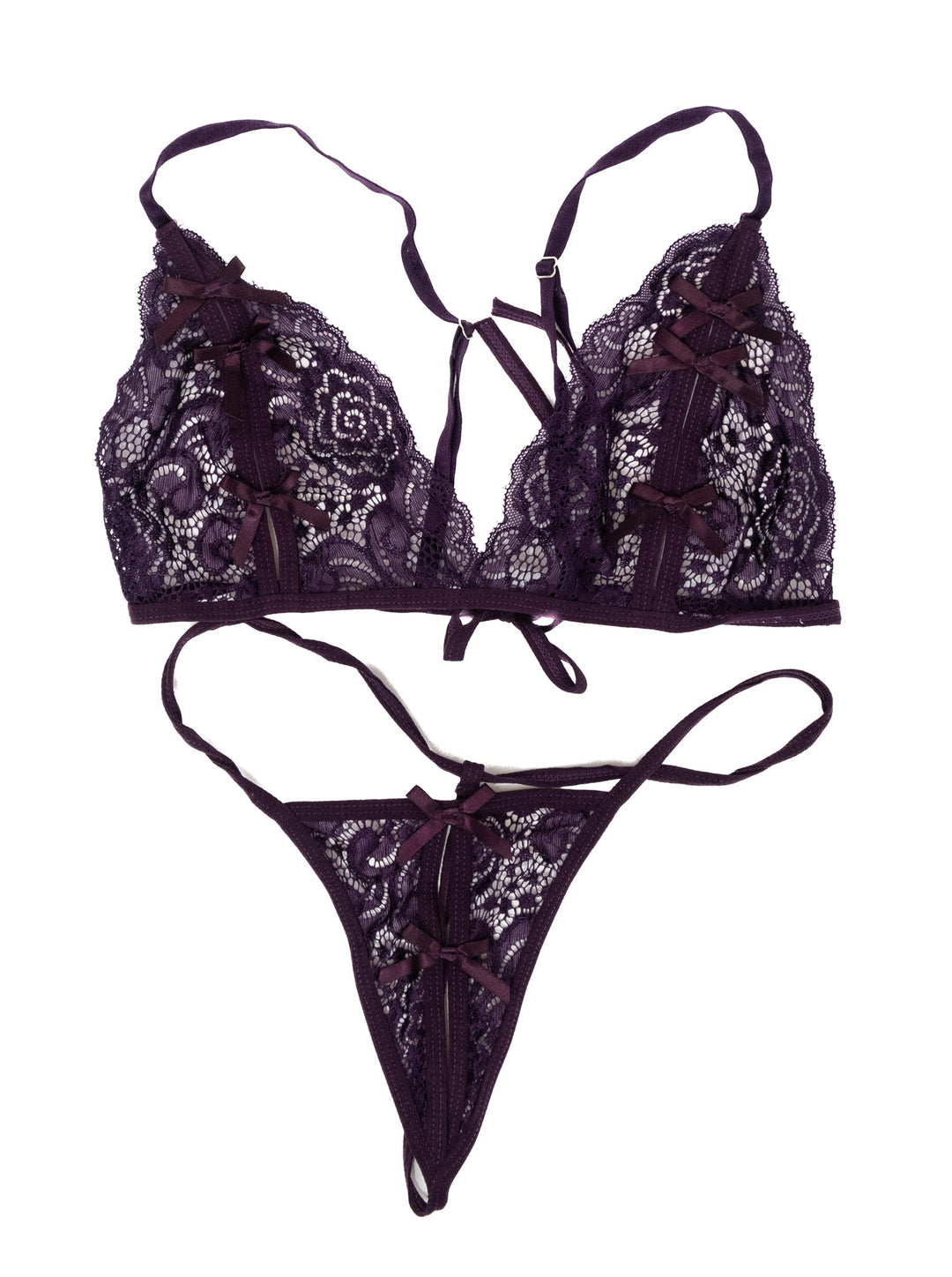 Tru Kait Purple Lace Bra & Panty Set