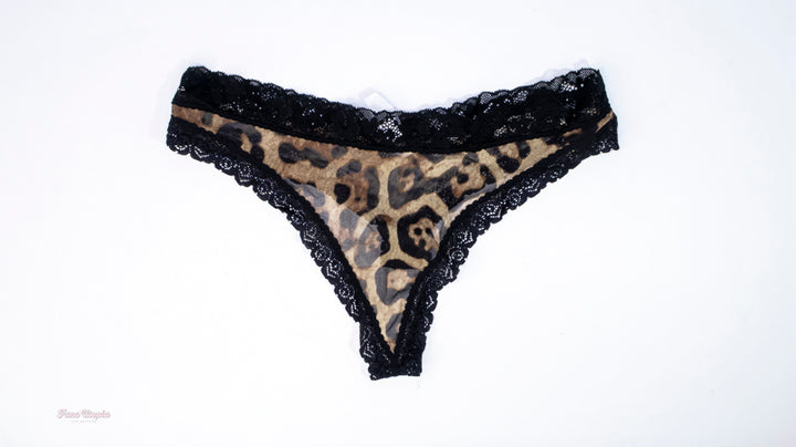 Jenna Foxx Black Cheetah Lace Thong  + Picture