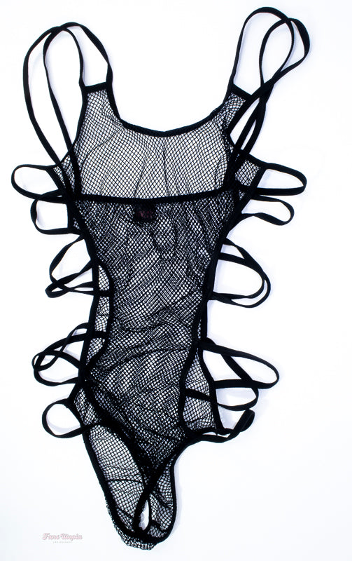 Jenna Foxx Black Mesh Bodysuit + Picture - FANS UTOPIA