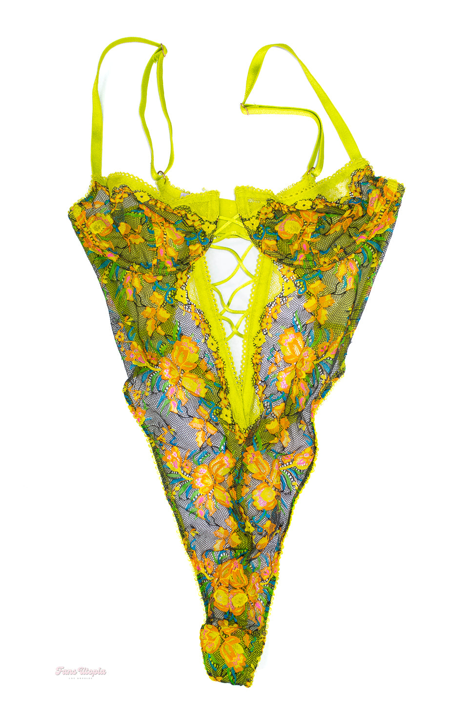 Aiden Ashley Green Yellow Floral Bodysuit - FANS UTOPIA