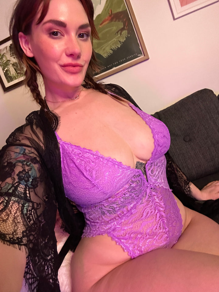 Siri Dahl Purple Lace Bodysuit