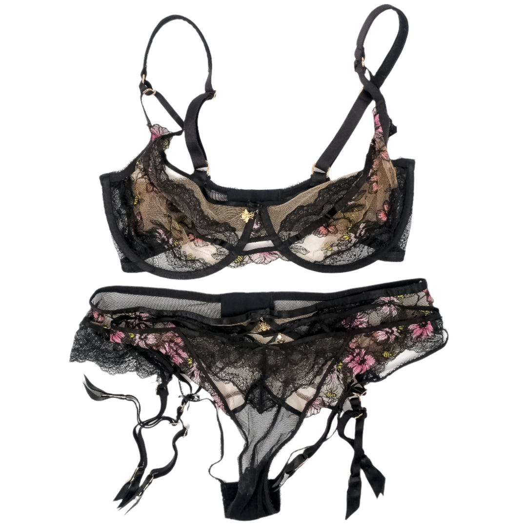 Angie Faith Black HB Butterfly Lingerie Set