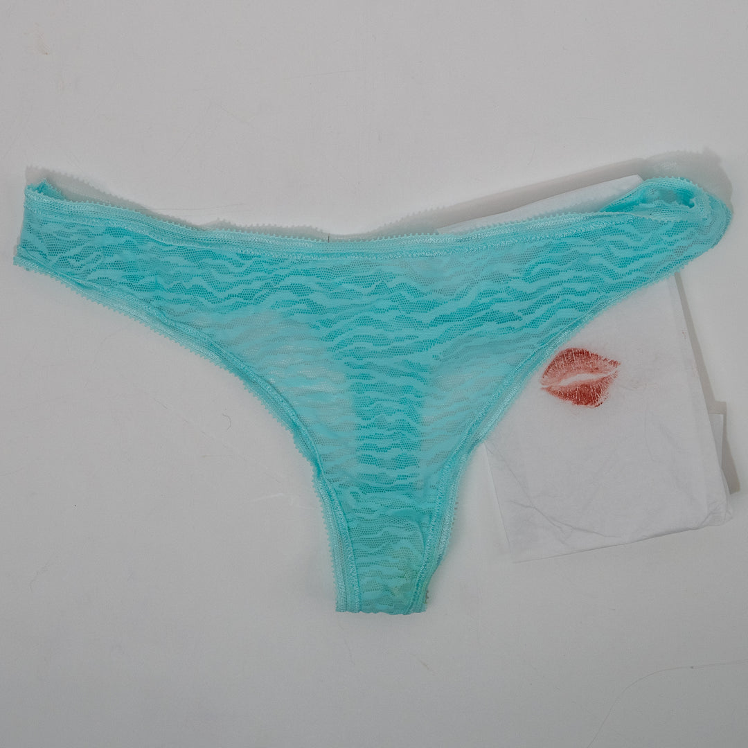 Liz Jordan Blue Lace Panties + Signed Polaroid