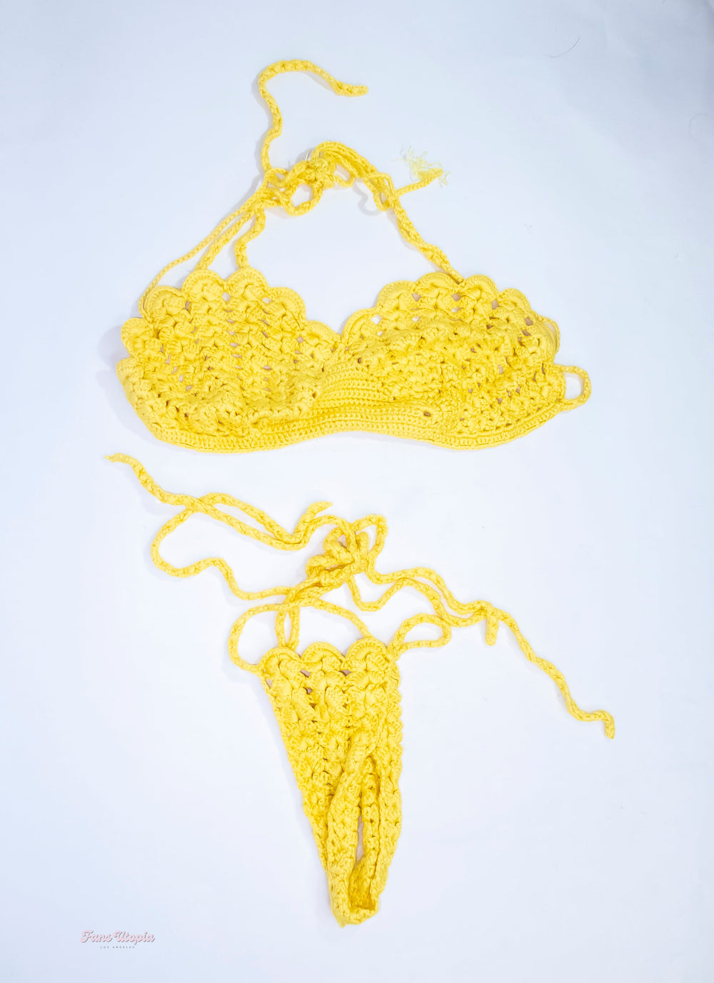 Kiki Klout Yellow Crochet String Bikini - FANS UTOPIA