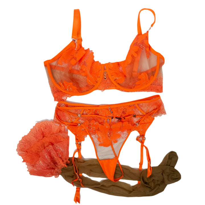 Sarah Arabic Neon Orange Lace HB Complete Set