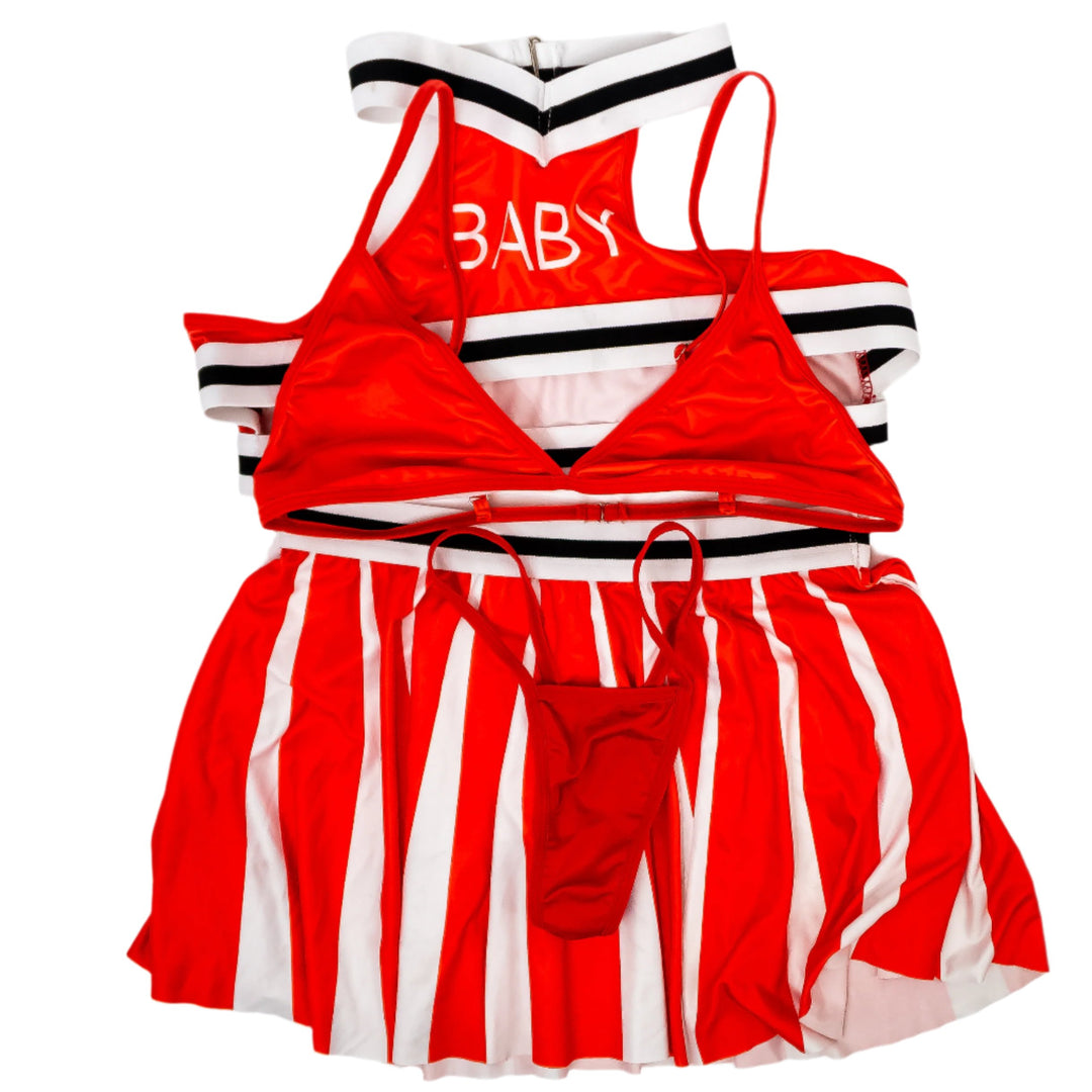 Elana Bunnz Red White Cheerleader Set