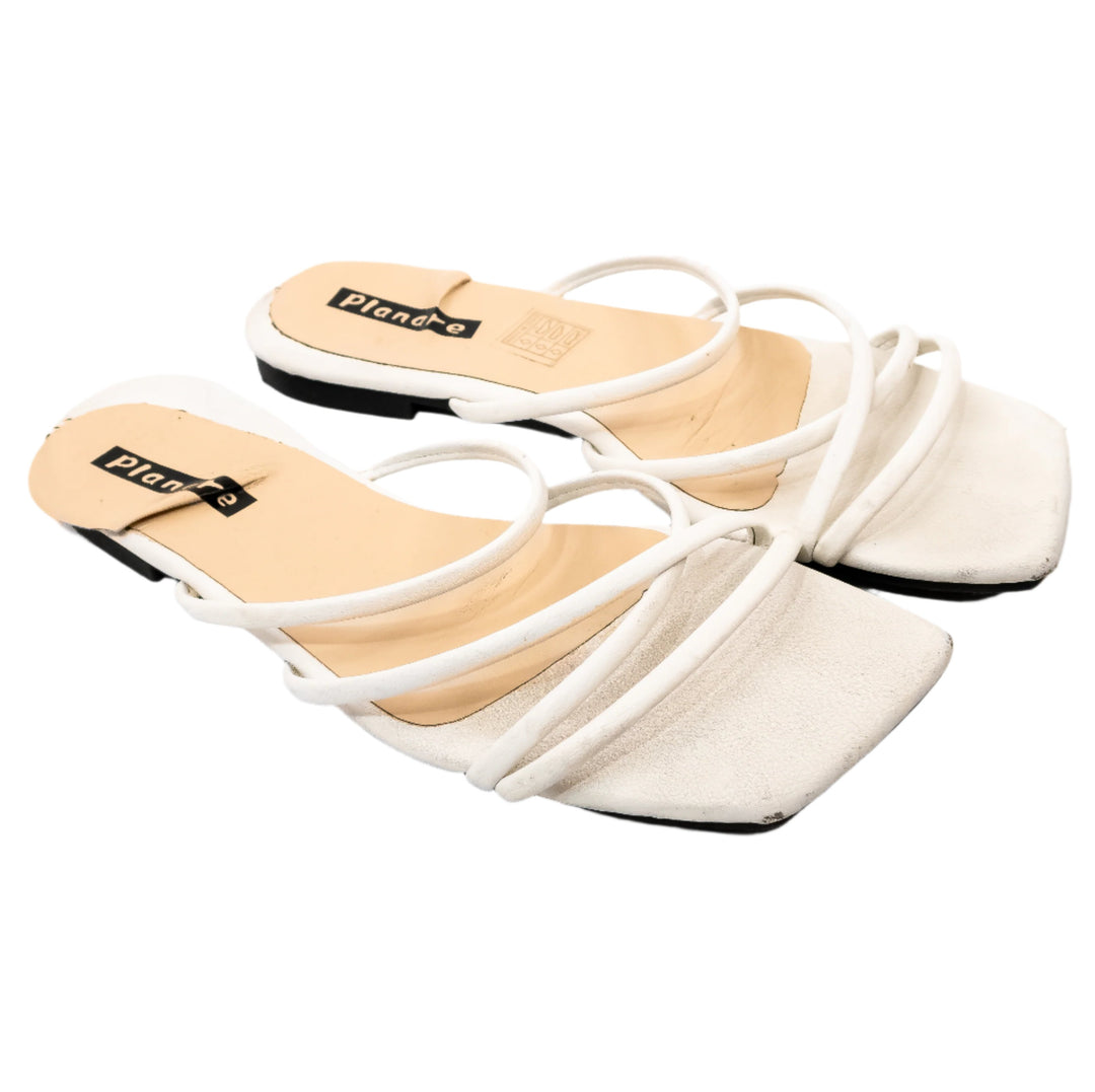 Elana Bunnz White Strappy Sandals