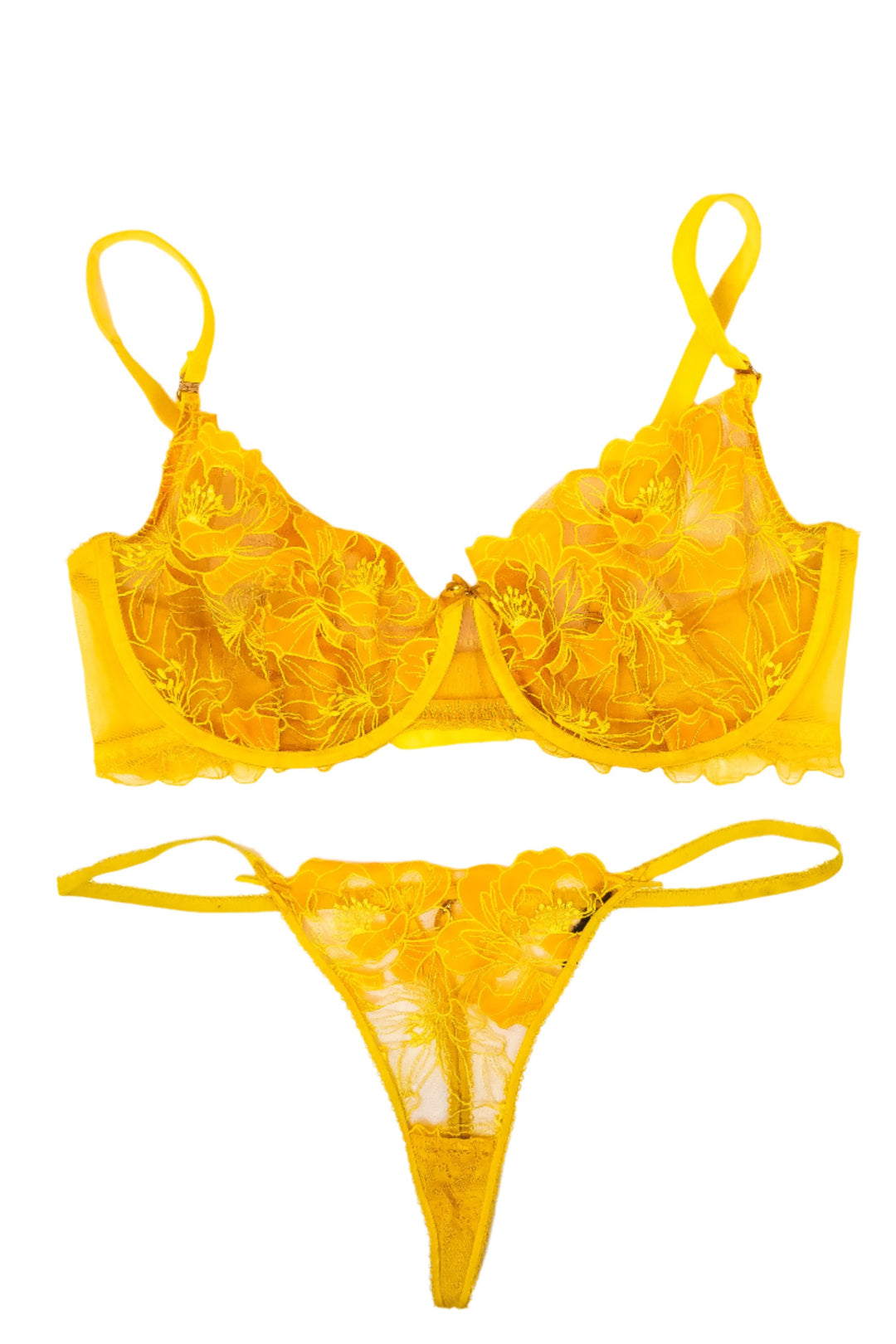 Ashlyn Peaks Yellow HB Bra & Panties Set