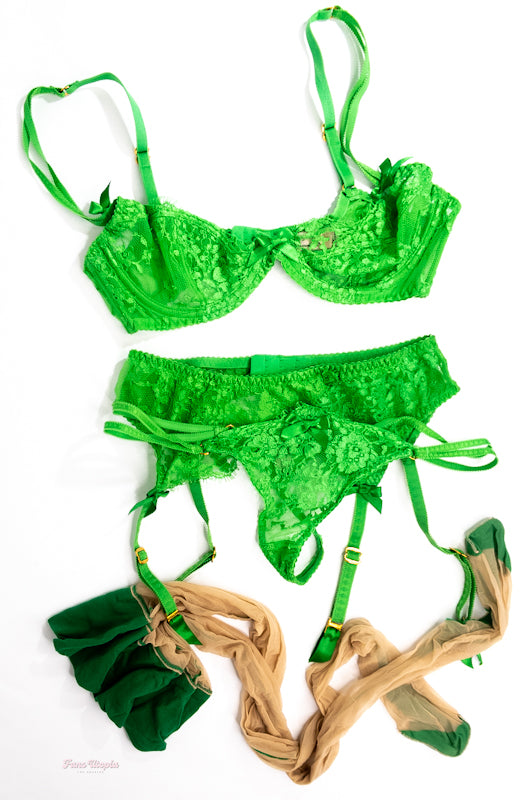 Vicki Chase Kelly Green Complete Agent Provacatour Lingerie Set Fans Utopia