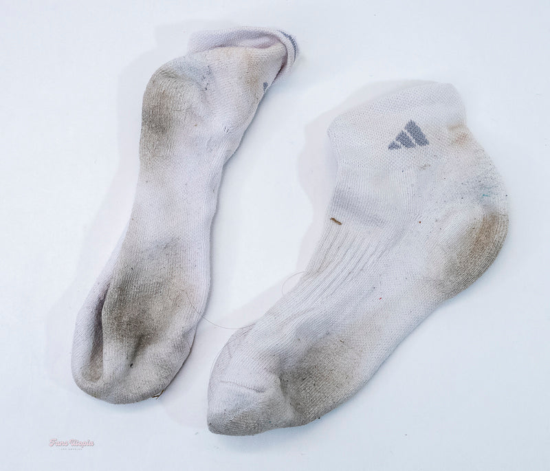 Cherie DeVille White Adidas Socks + Polaroid