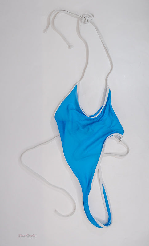 Katrina Colt Blue Mesh Thong Bodysuit - FANS UTOPIA