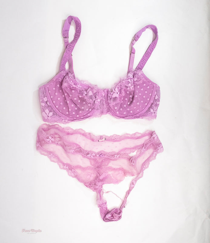 Evelin Stone Ripped Lilac Bra & Panties Set
