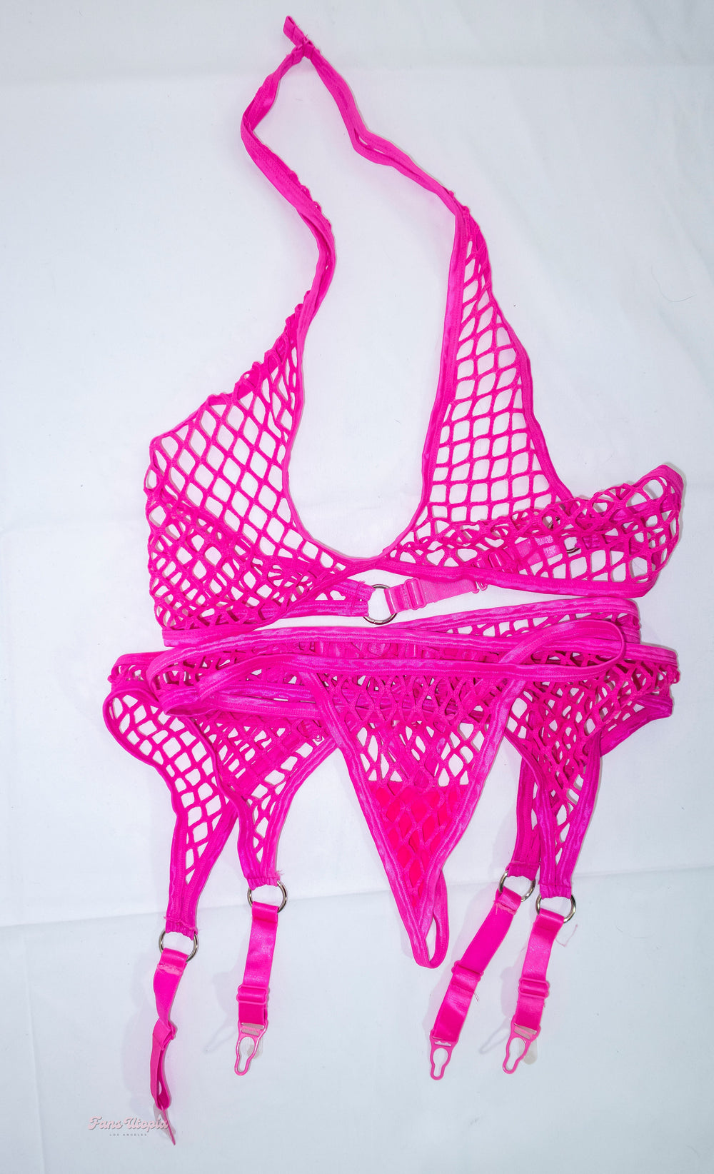 Ashley Lane Hot Pink Fishnet Lingerie Set + Persoanal Photo - FANS UTOPIA