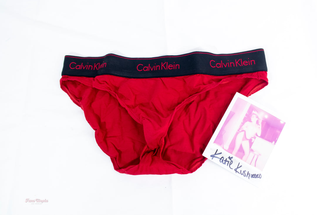 Katie Kush Red Calvin Panties + Polaroids