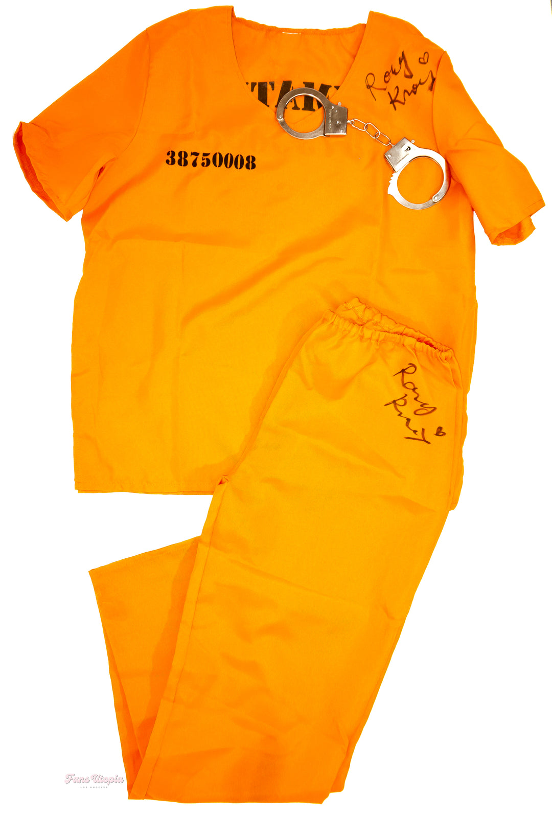 Rory Knox Autogtaphed Orange Jumpsuit + Handcuffs