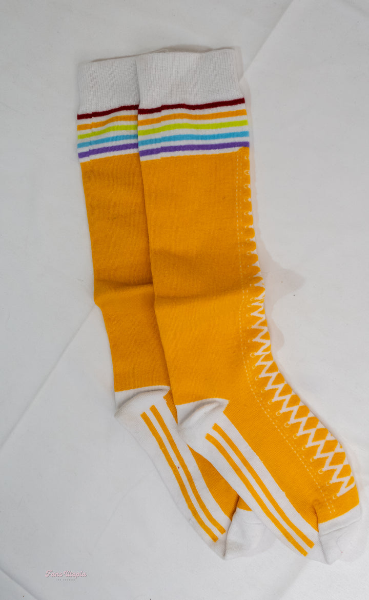 Sky Pierce Yellow Knee Socks - FANS UTOPIA