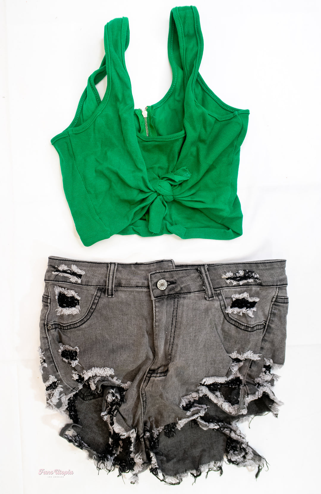 Siri Dahl Green Top + Jean Shorts
