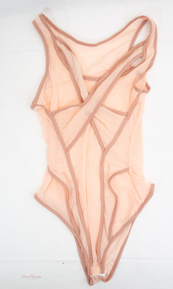 Siri Dahl Pink Mesh Bodysuit