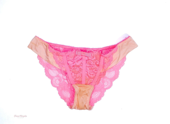 Aiden Ashley Pink & Nude Lingerie Set Lace Panties - FANS UTOPIA