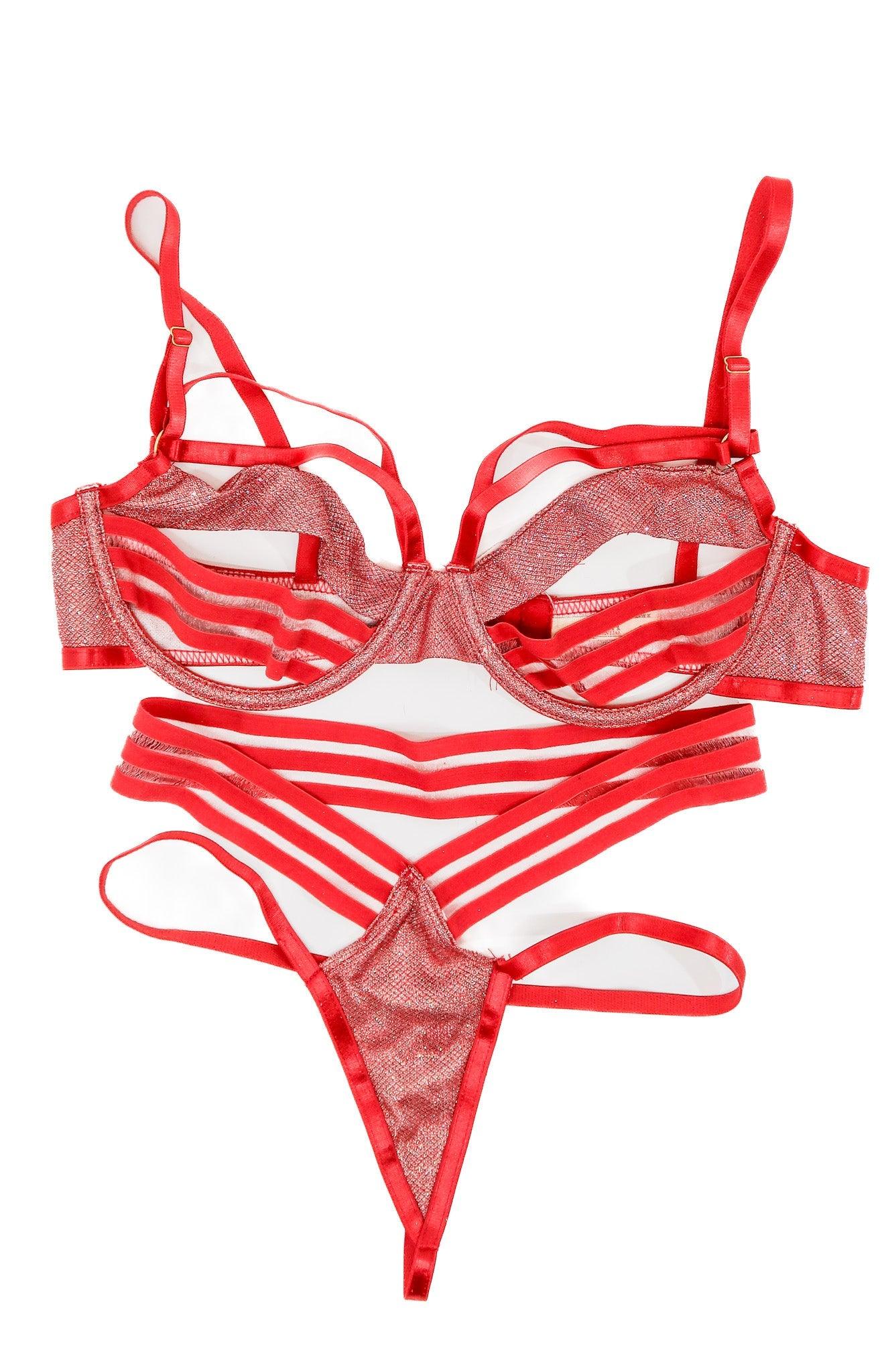 Alexa Payne Red Glitter Bra And Panty Set – Fans Utopia