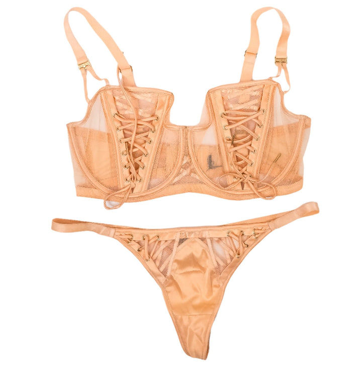 Angie Faith Peach HB Bra & Panties Set - FANS UTOPIA