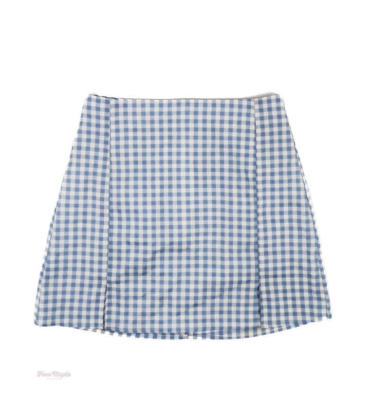 Anna Claire Clouds Blue Checkerd Skirt - FANS UTOPIA