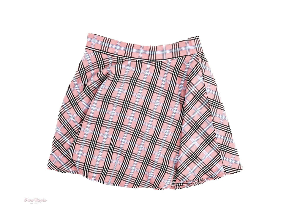 Anna Claire Clouds Pink Plaid Skirt - FANS UTOPIA