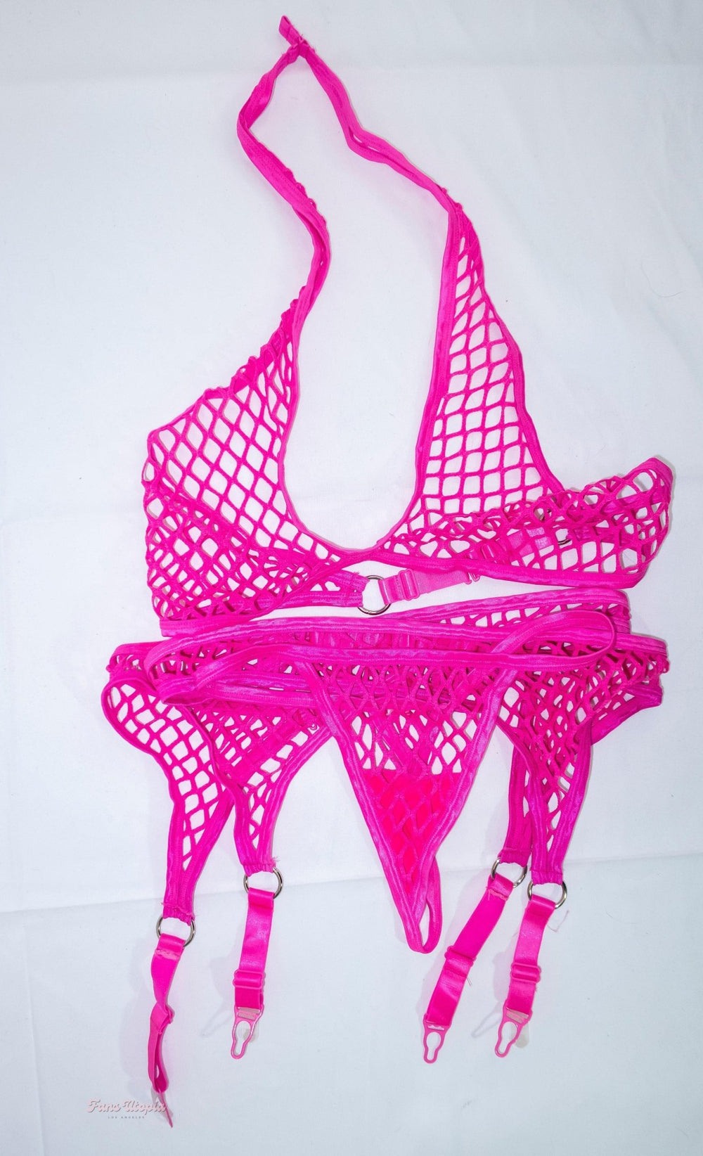 Ashley Lane Hot Pink Fishnet Lingerie Set + Persoanal Photo - FANS UTOPIA