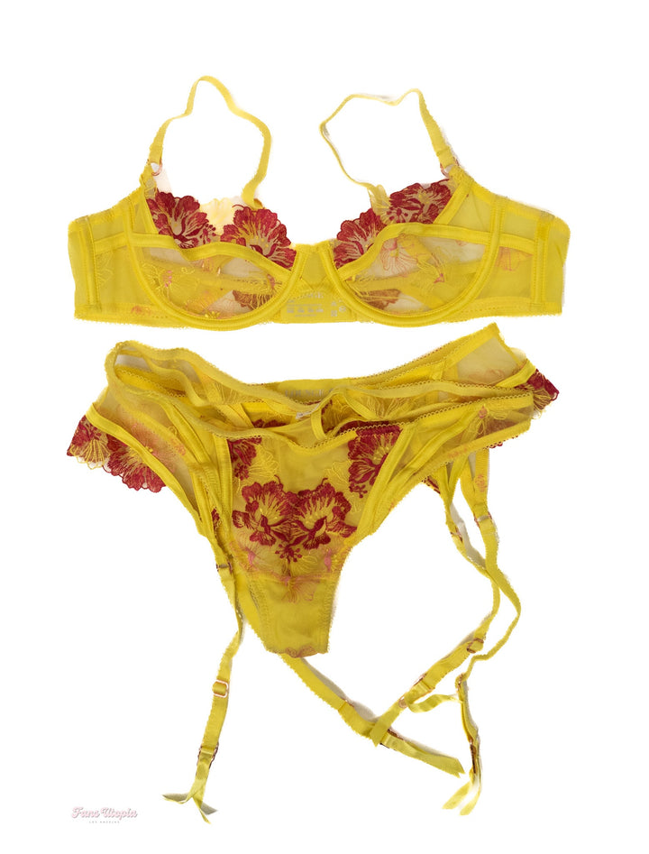 Athena Anderson Yellow Pink Floral Set