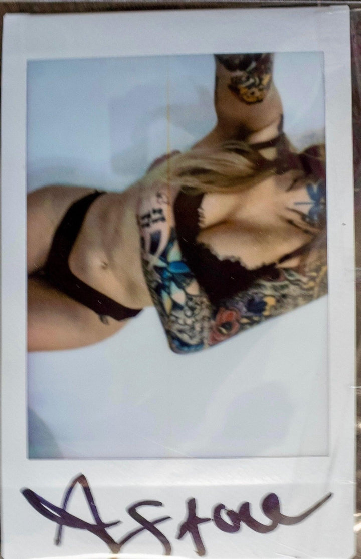 Ava Stone Black Lace Bra & Panties Set + Signed Polaroid - FANS UTOPIA