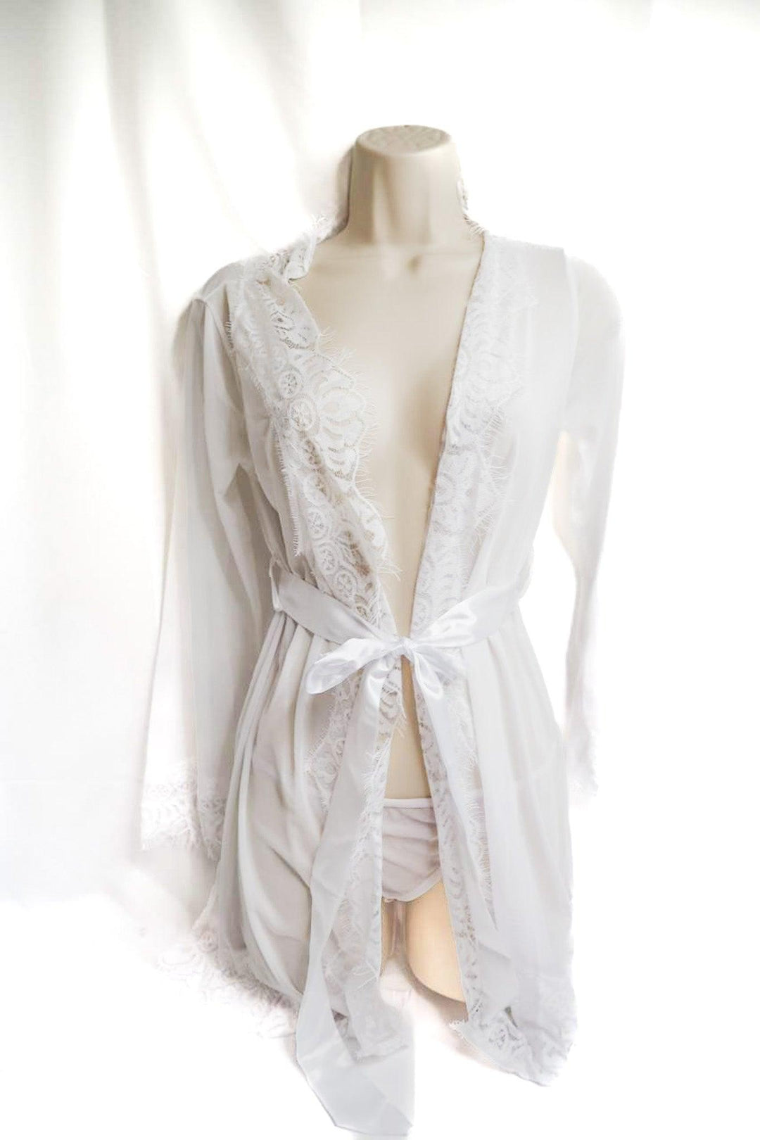 BBC - Penelope Woods Black Dress + White Lace Robe Set - FANS UTOPIA