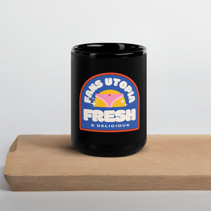 FU Fresh Black Glossy Mug - FANS UTOPIA