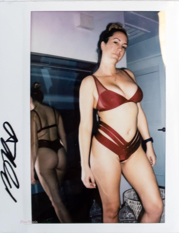 Brett Rossi Maroon Bra & Panties + Signed Polaroid - FANS UTOPIA