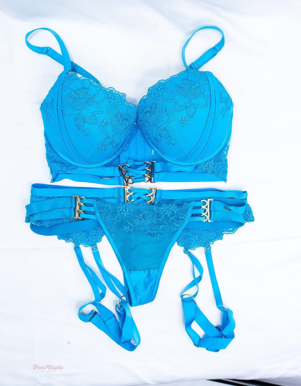 Brittney Kade Blue Lace Lingerie Set - FANS UTOPIA