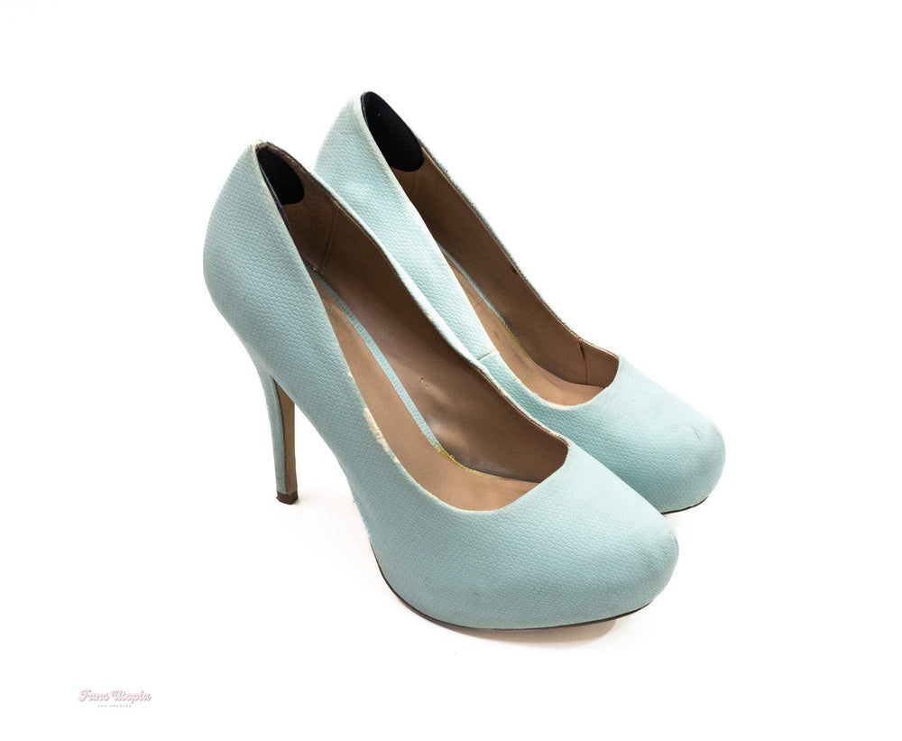 Celestina Blooms Tiffany Blue High Heels - FANS UTOPIA