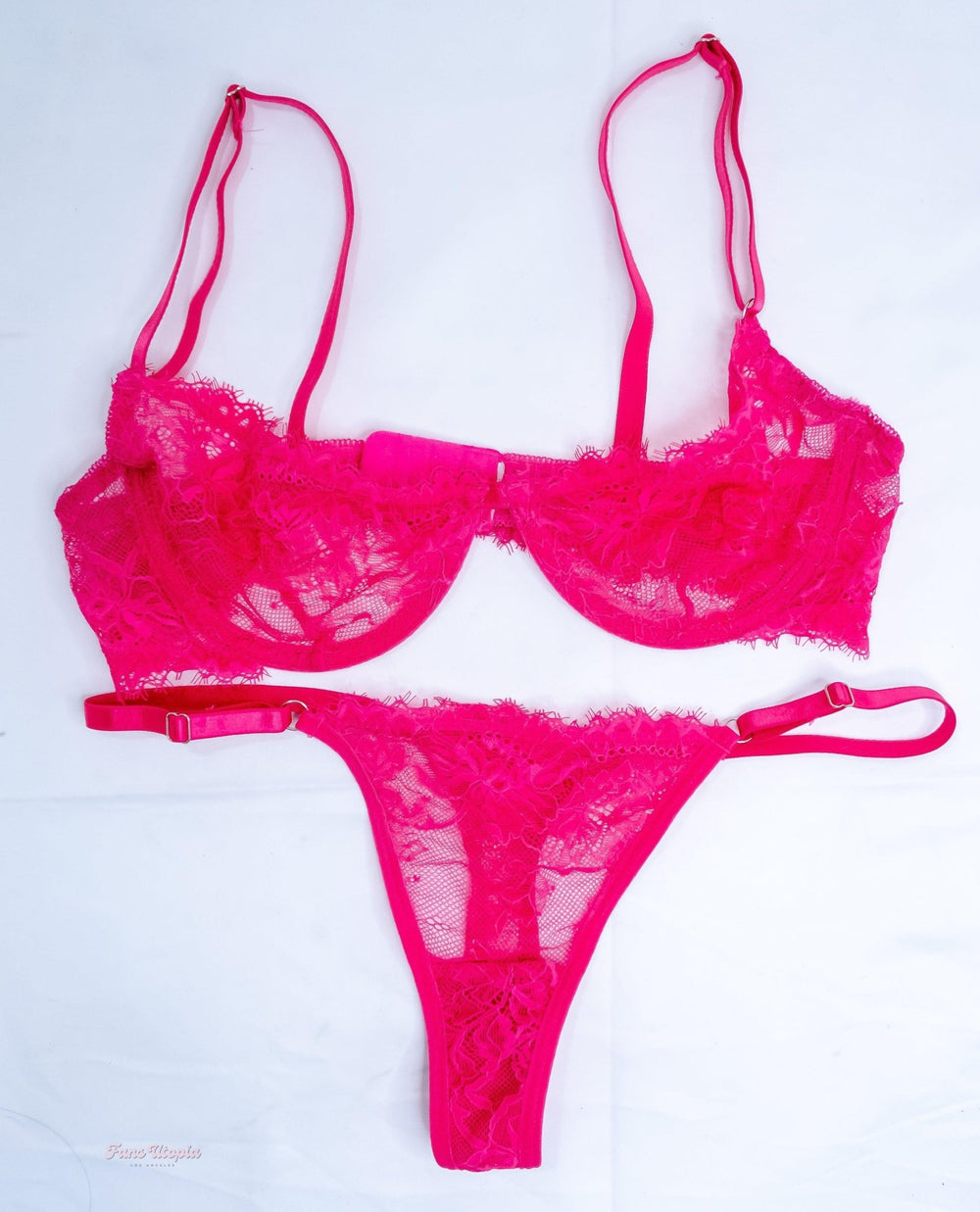 Chanel Camryn Hot Pink Lace Bra & Panties Set - FANS UTOPIA