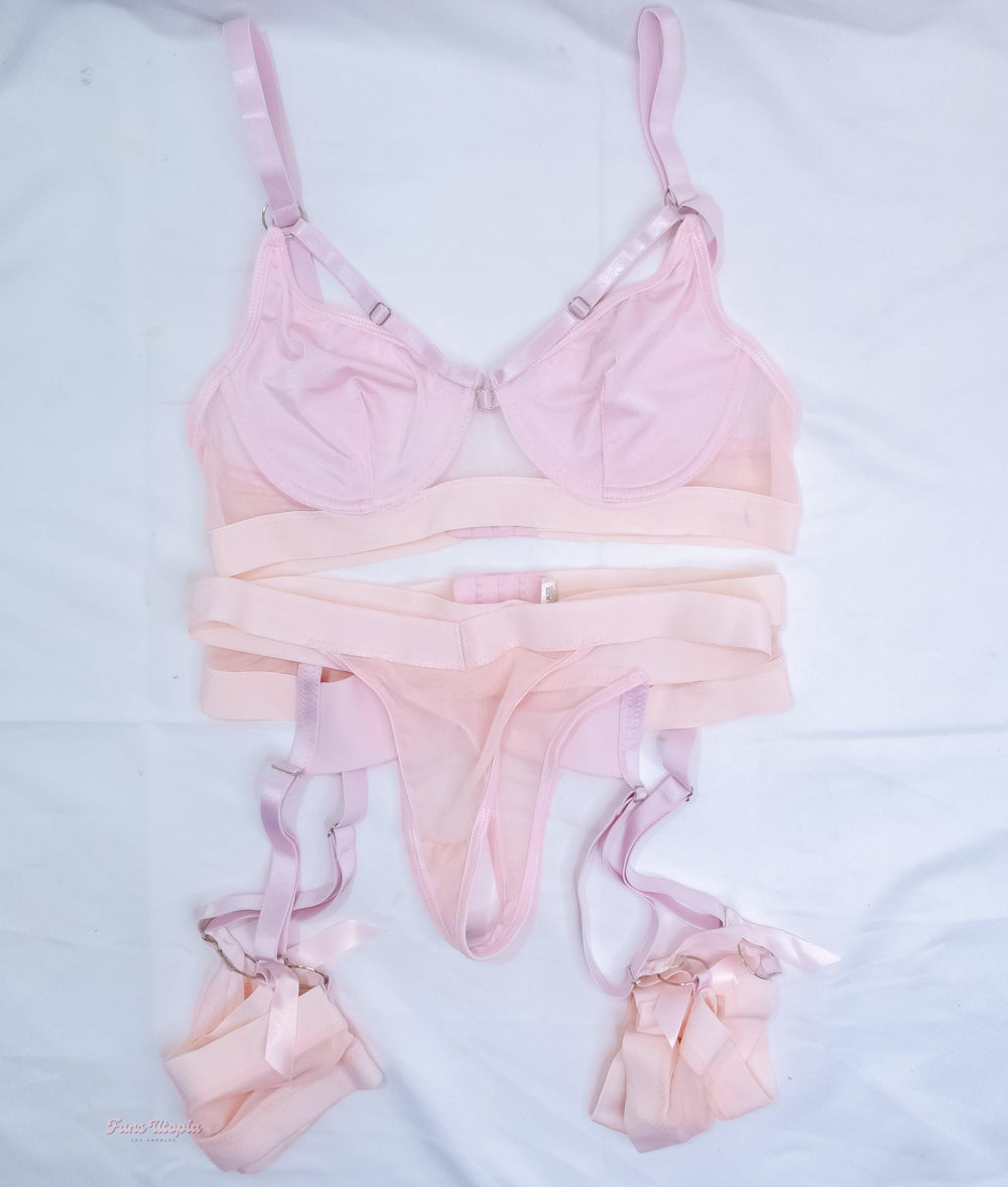 Chanel Camryn Light Pink Strappy Lingerie Set - FANS UTOPIA